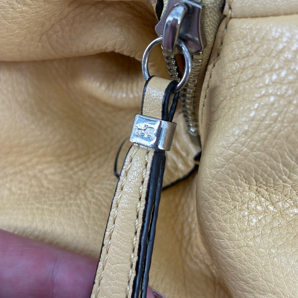 Coach Madison Phoebe Leather Shoulder Bag in Butter Yellow and Silver - Picture 10 of 12